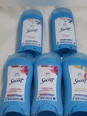 Secret pH Balanced Invisible Solid Antiperspirant Deodorant Powder Fresh 5-Pack